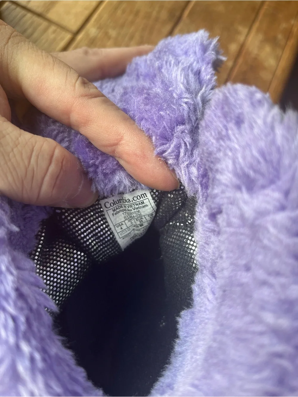 Kids Waterproof Snow Boots in Gray with Lavender Fur Trim
